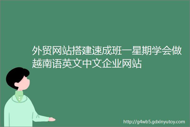 外贸网站搭建速成班一星期学会做越南语英文中文企业网站